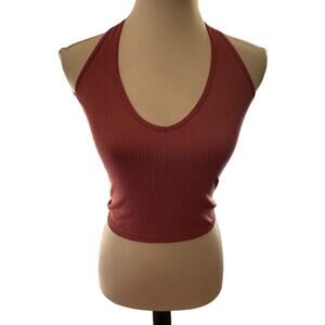 EUC- Out From Under Ribbed Halter Cropped Top